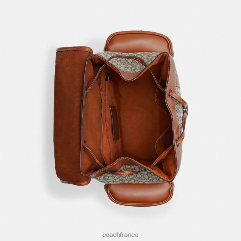 Coach Hommes sac à dos Hitch en jacquard micro signature cacao/ambre bruni HHR6J683