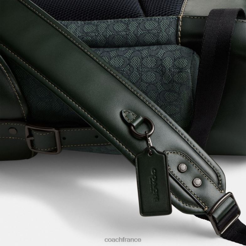 Coach Hommes sac à dos Hitch en jacquard micro signature vert amazonien HHR6J682