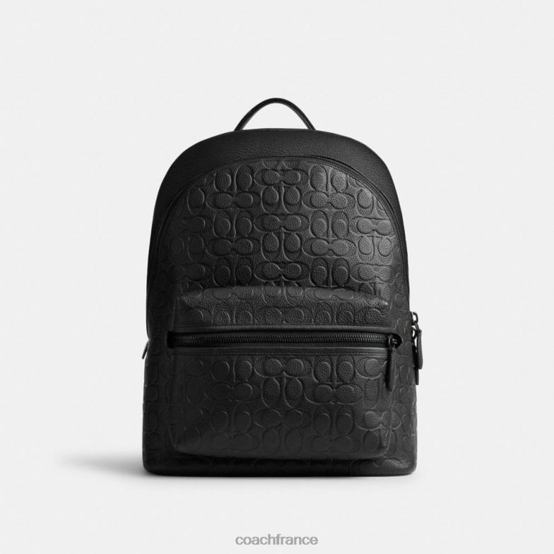 Coach Hommes sac à dos charter en cuir signature noir HHR6J677
