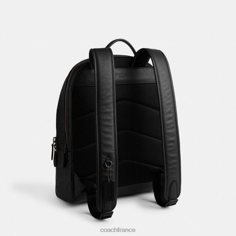 Coach Hommes sac à dos charter en cuir signature noir HHR6J677