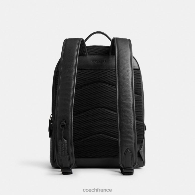 Coach Hommes sac à dos charter en cuir signature noir HHR6J677