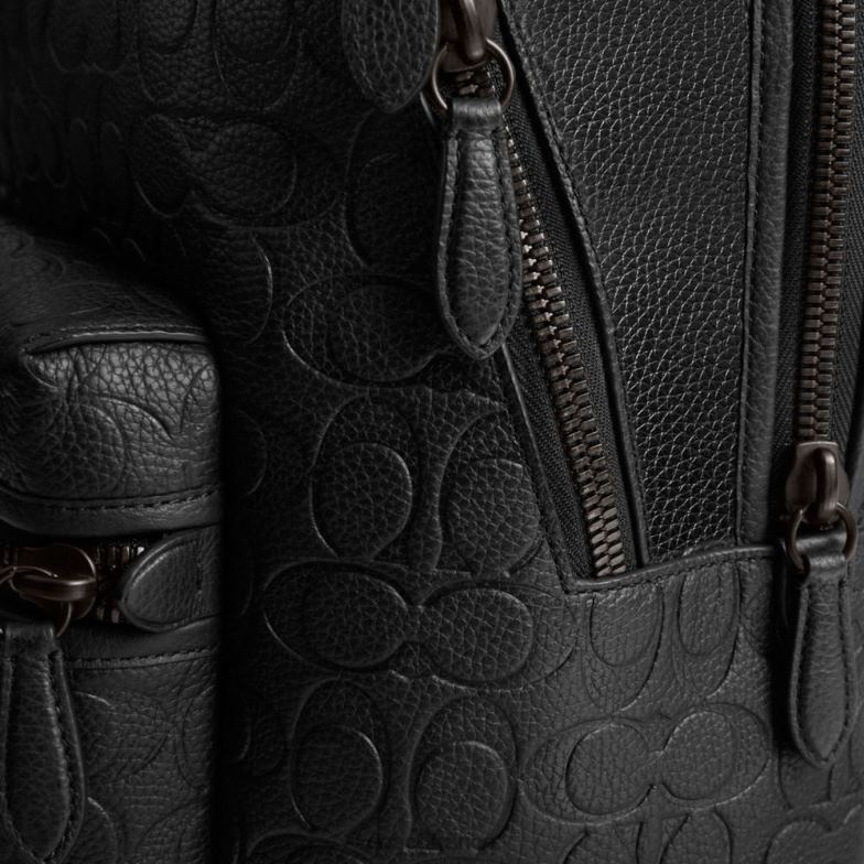 Coach Hommes sac à dos charter en cuir signature noir HHR6J677