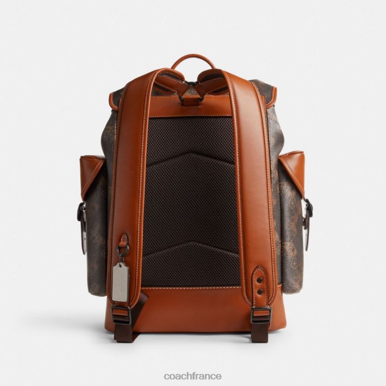 Coach Hommes sac à dos d'attelage avec grand imprimé cheval et calèche truffe/ambre bruni HHR6J681
