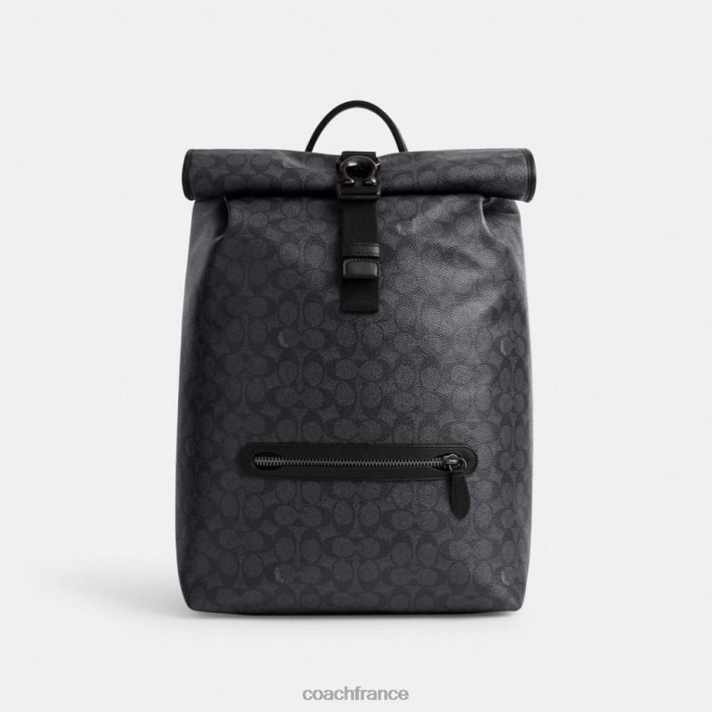 Coach Hommes sac à dos à roulettes beck en toile exclusive charbon HHR6J685