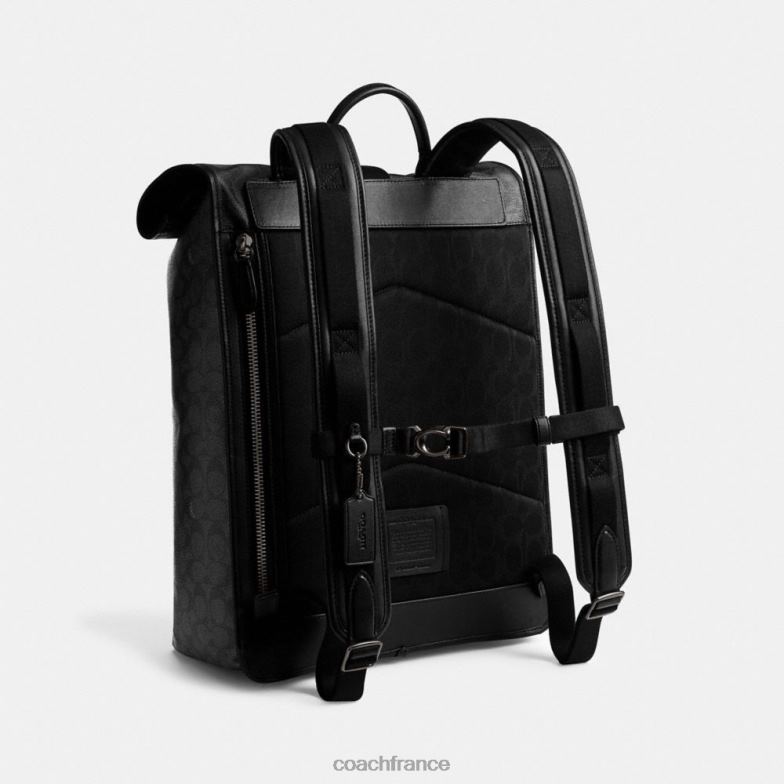 Coach Hommes sac à dos à roulettes beck en toile exclusive charbon HHR6J685