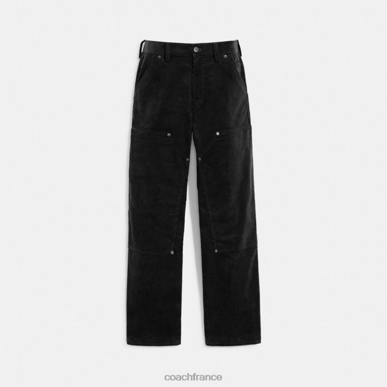 Coach Hommes pantalons en velours noir HHR6J787