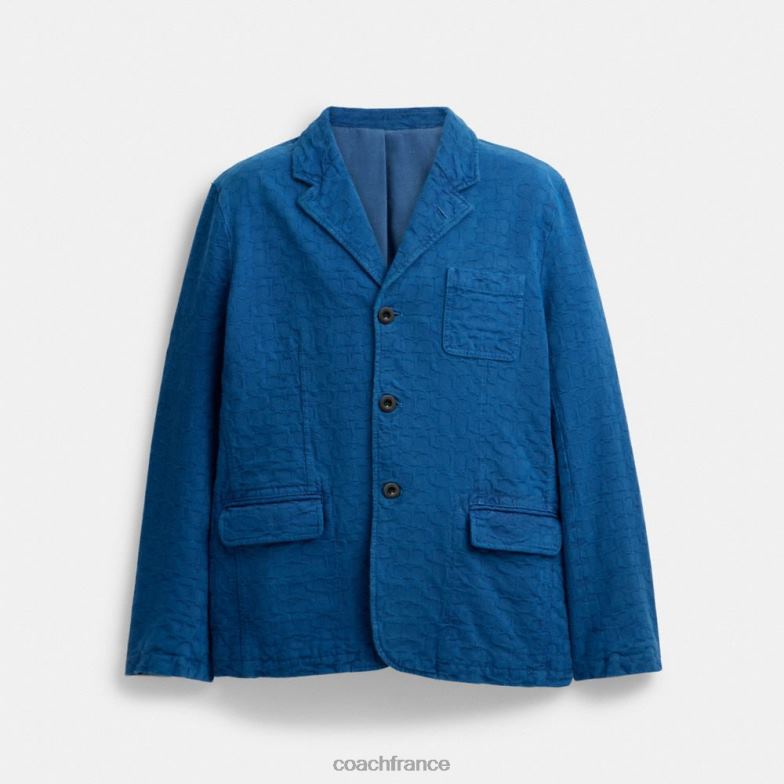 Coach Hommes blazer en jean bleu royal HHR6J762