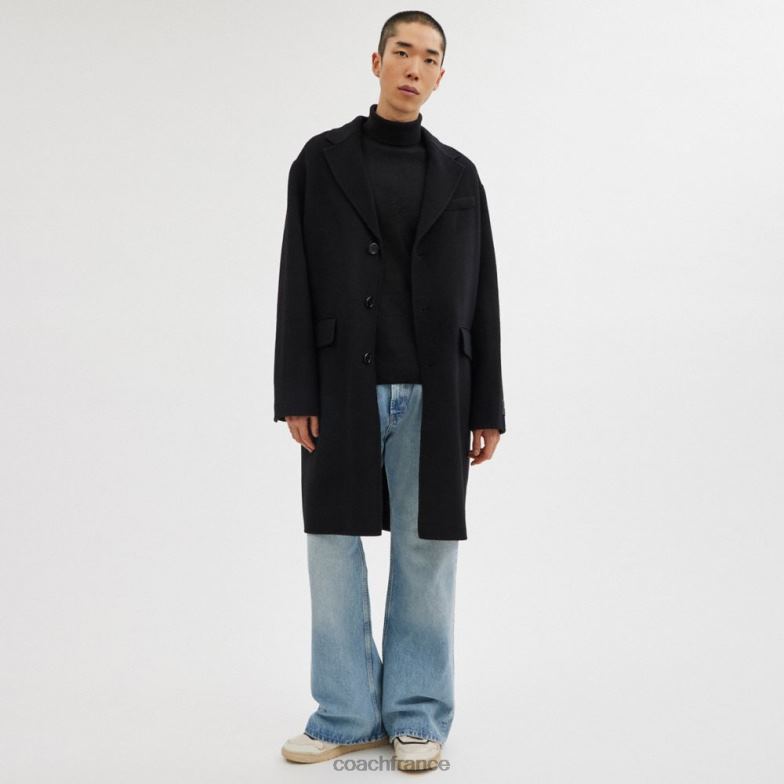 Coach Hommes manteau double face noir HHR6J750