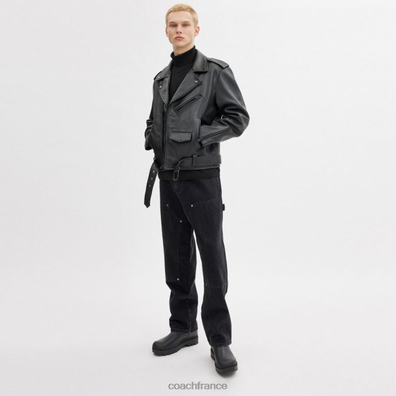 Coach Hommes veste de moto noir noir HHR6J751
