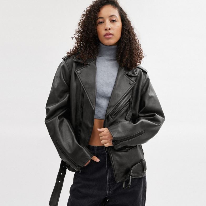 Coach Hommes veste de moto noir noir HHR6J751