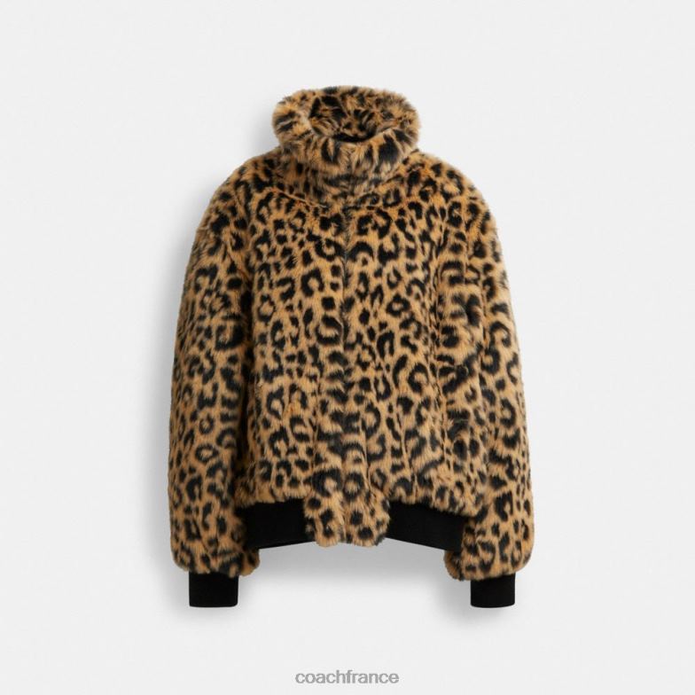 Coach Hommes veste imprimée en fausse fourrure léopard HHR6J752