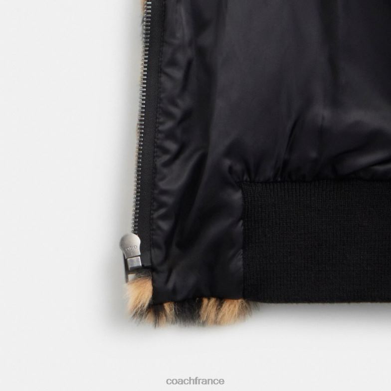 Coach Hommes veste imprimée en fausse fourrure léopard HHR6J752