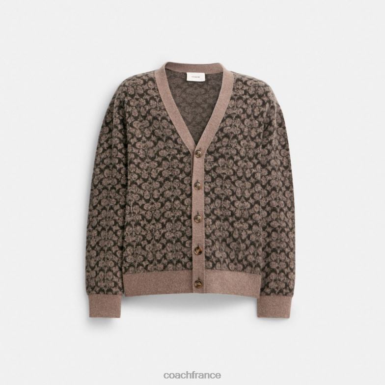 Coach Hommes cardigan signature gris multi. HHR6J772