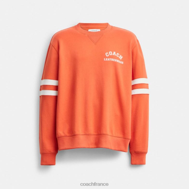Coach Hommes col rond universitaire orange brûlée HHR6J780