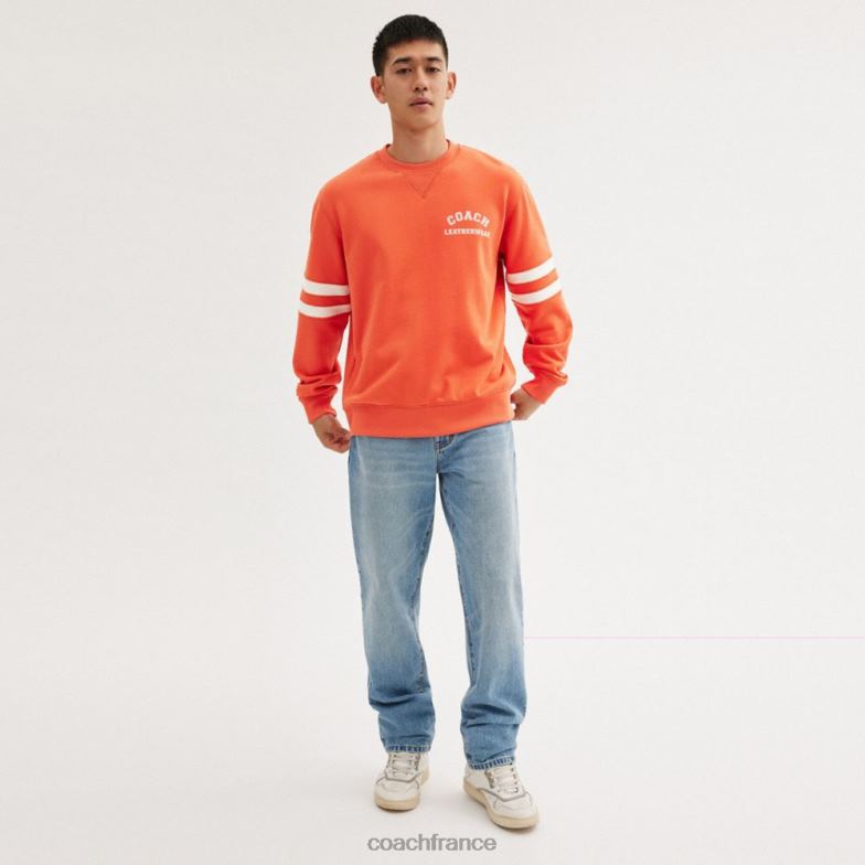 Coach Hommes col rond universitaire orange brûlée HHR6J780