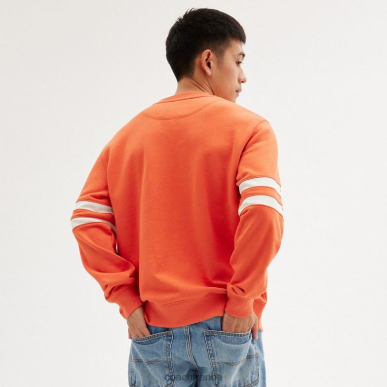 Coach Hommes col rond universitaire orange brûlée HHR6J780