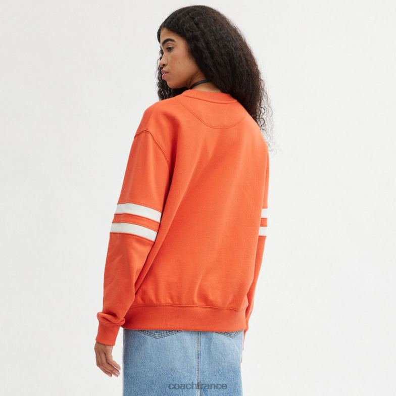 Coach Hommes col rond universitaire orange brûlée HHR6J780