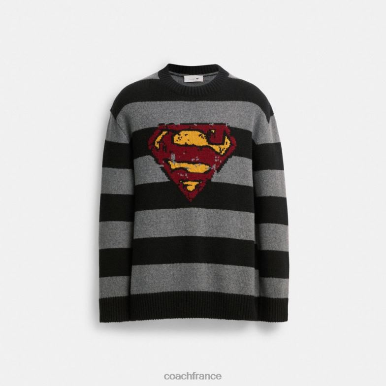Coach Hommes entraîneur | pull oversize dc superman gris noir HHR6J775