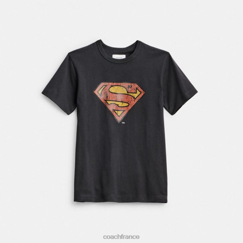 Coach Hommes entraîneur | t-shirt superman dc noir délavé HHR6J774