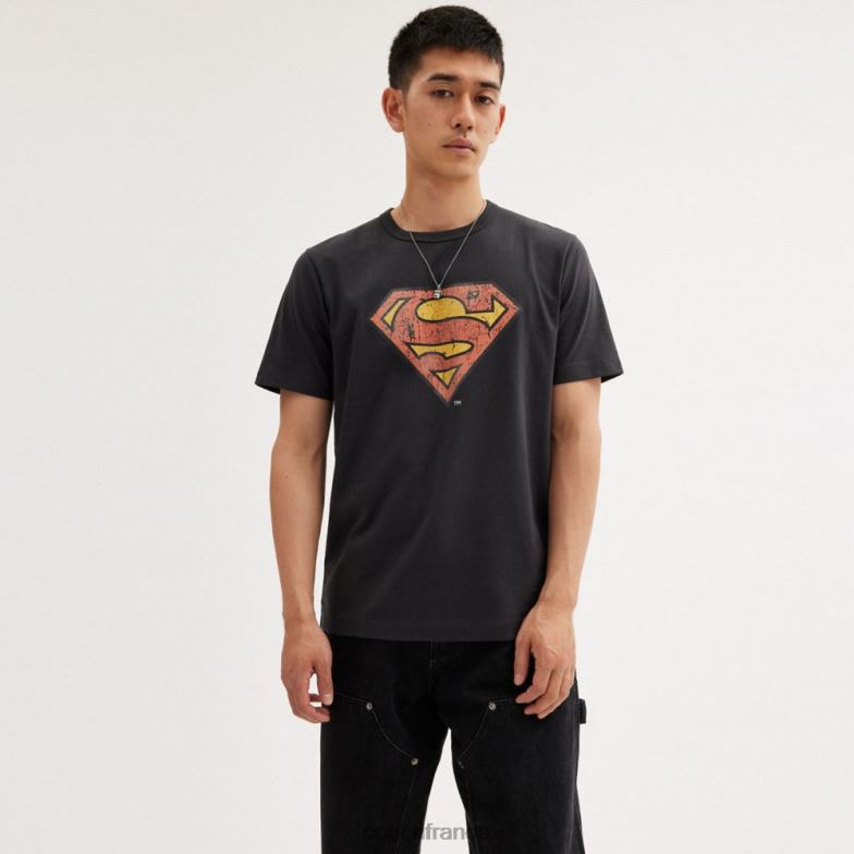 Coach Hommes entraîneur | t-shirt superman dc noir délavé HHR6J774
