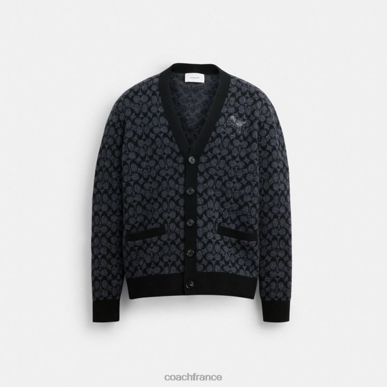 Coach Hommes pull rexy signature noire HHR6J765
