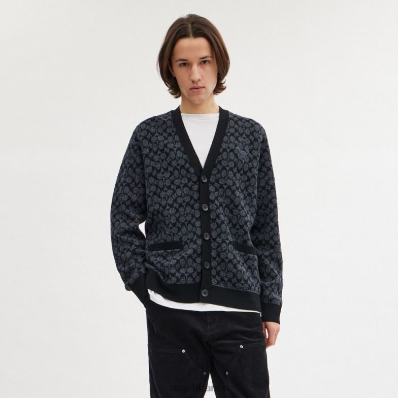 Coach Hommes pull rexy signature noire HHR6J765
