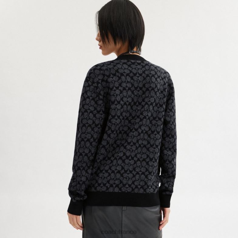 Coach Hommes pull rexy signature noire HHR6J765