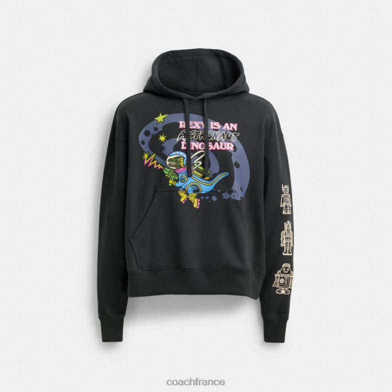 Coach Hommes sweat à capuche coach cosmique noir multi. HHR6J769