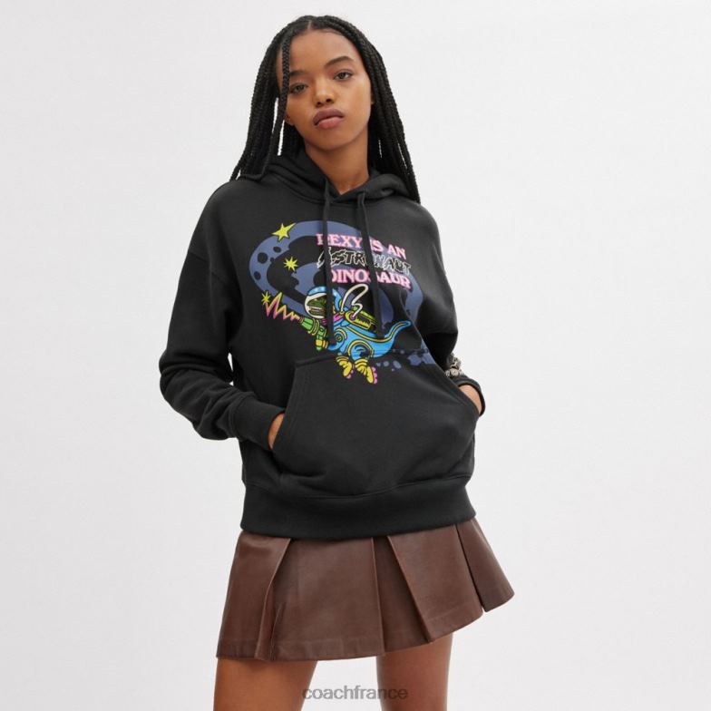 Coach Hommes sweat à capuche coach cosmique noir multi. HHR6J769