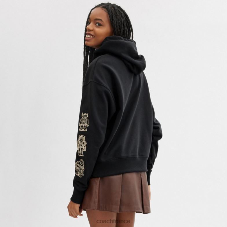 Coach Hommes sweat à capuche coach cosmique noir multi. HHR6J769