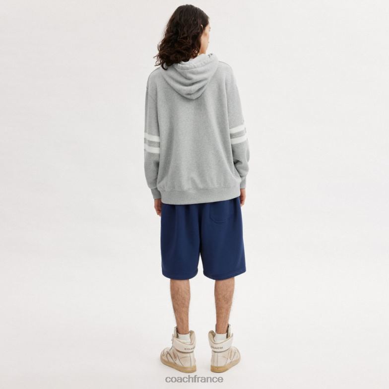 Coach Hommes sweat à capuche universitaire gris chiné HHR6J776