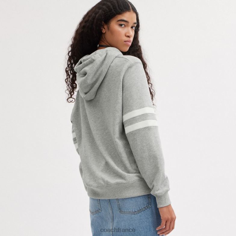 Coach Hommes sweat à capuche universitaire gris chiné HHR6J776