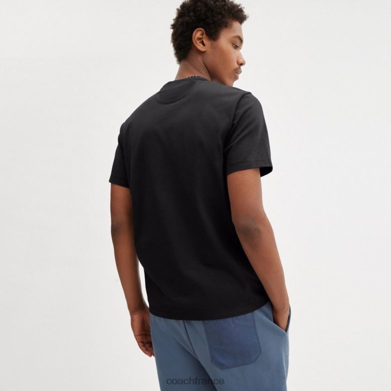 Coach Hommes t-shirt essentiel noir HHR6J766