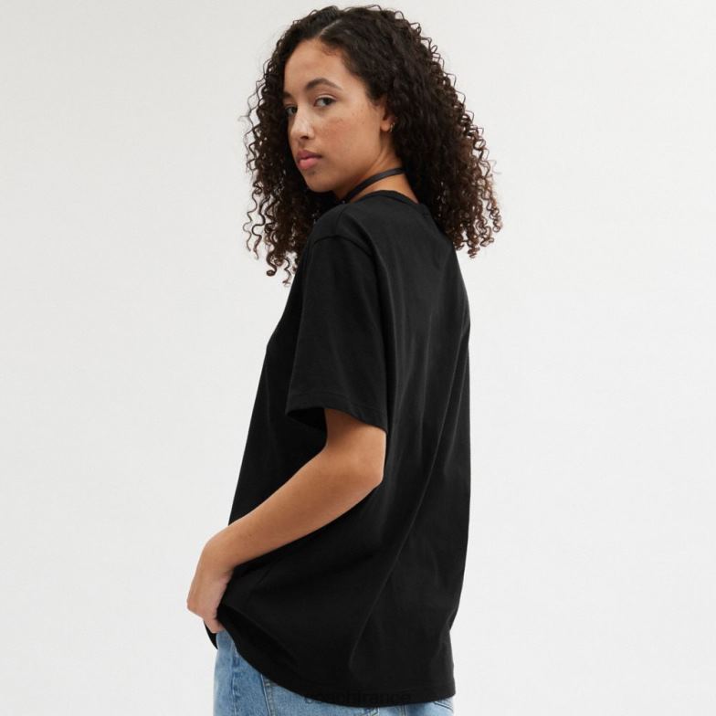 Coach Hommes t-shirt essentiel noir HHR6J766